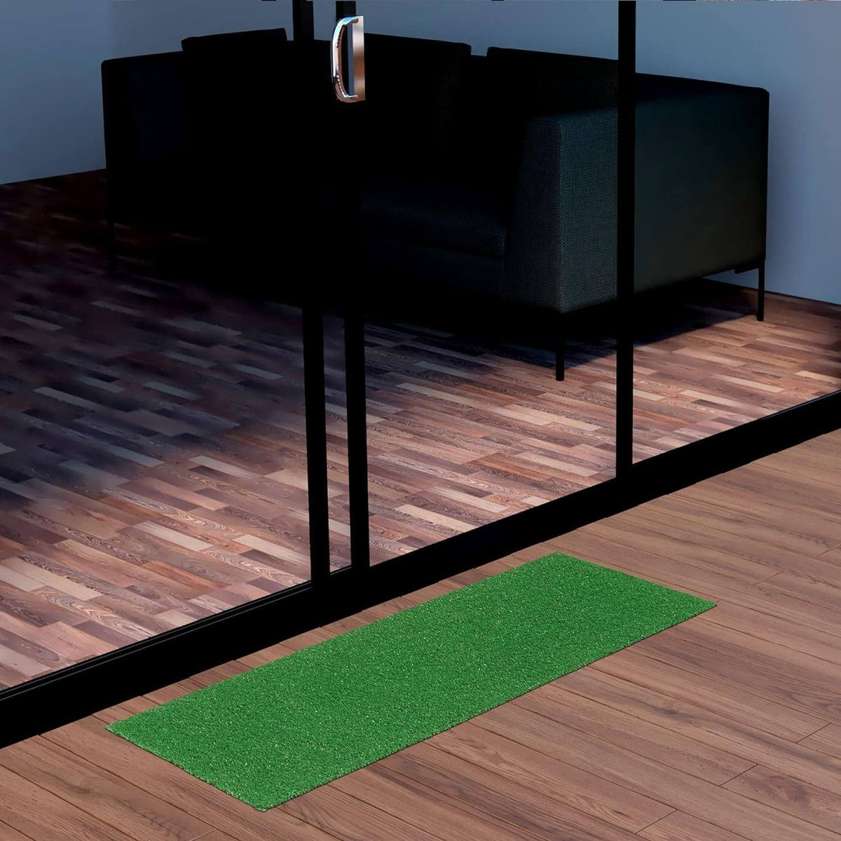 Ottomanson Waterproof 2x4 Indoor/Outdoor Artificial Grass Rug for Patio Pet Deck, 22 inch x 4', Green