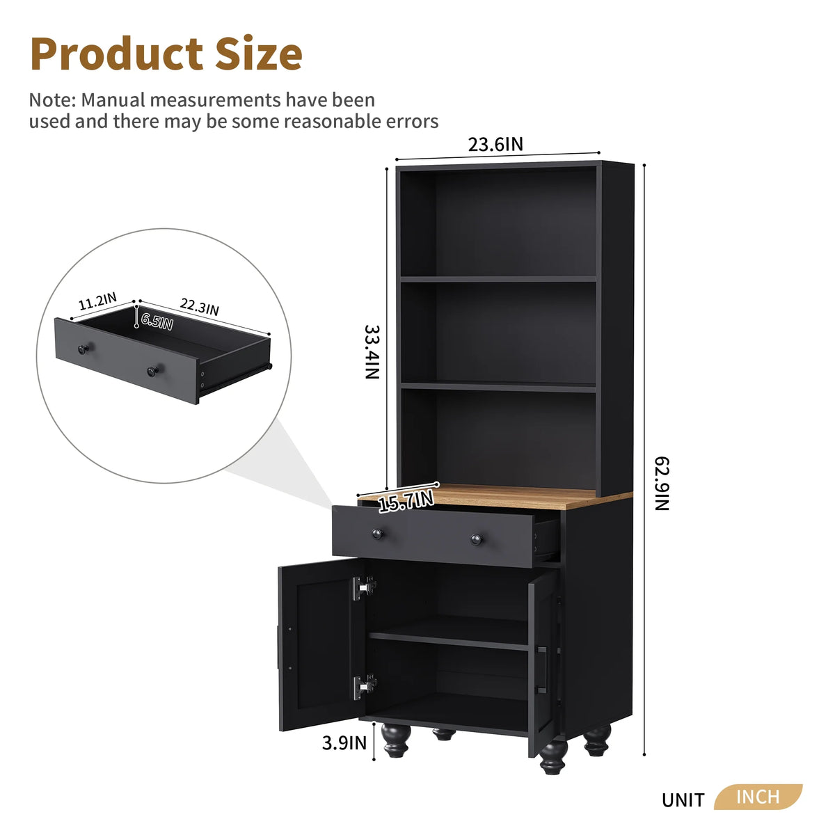 Euroco 110" Entertainment Center Wall Unit Set with Glass Display Cabinets, Adjustable Shelves & Vintage TV Stand for Tvs up to 85", Farmhouse Style Media Console with Storage, Gourd Legs