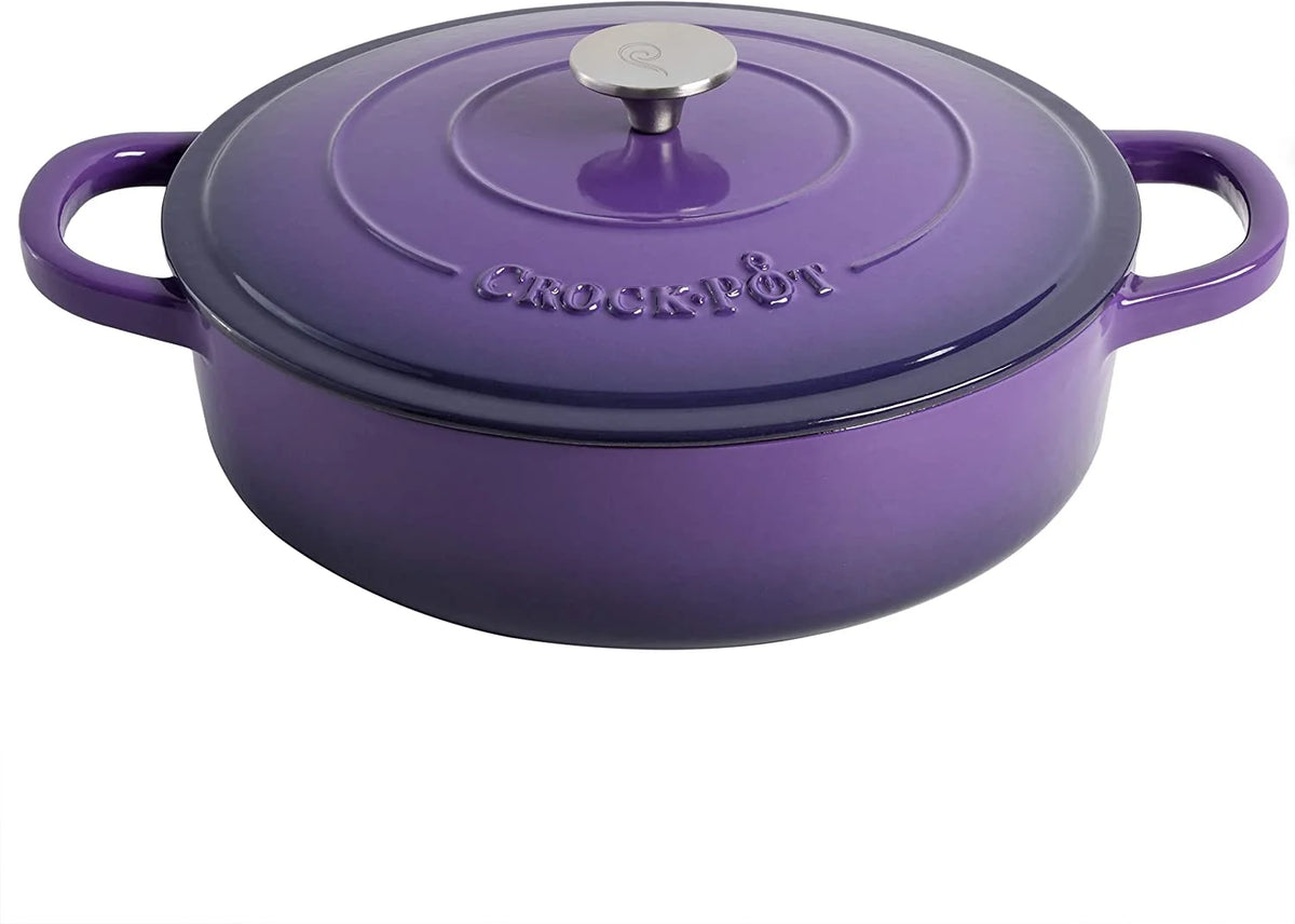 Crock - Pot Artisan 2 Piece 5 Quart Enameled Cast Iron Braiser with Lid in Lavender