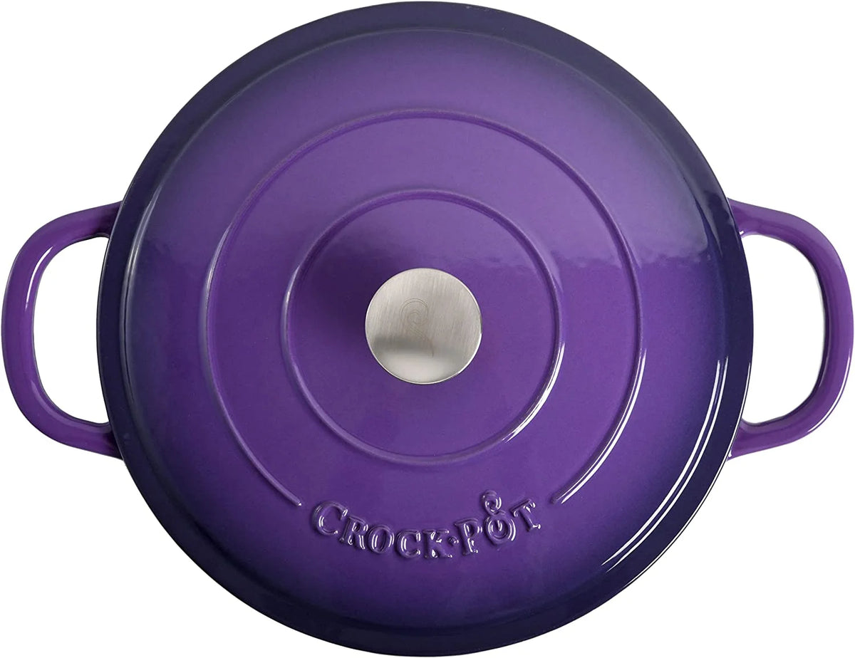 Crock - Pot Artisan 2 Piece 5 Quart Enameled Cast Iron Braiser with Lid in Lavender