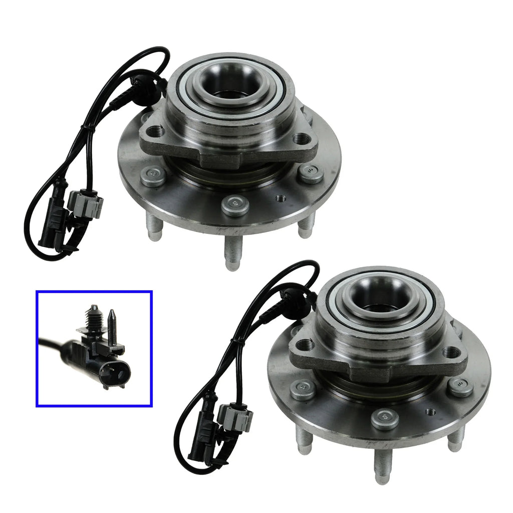 TRQ Front Wheel Hub & Bearing Pair for 07 - 13 Silverado Sierra Tahoe BHA50034 Fits Select: 2007 - 2013 CHEVROLET SILVERADO, 2007 - 2014 CHEVROLET TAHOE