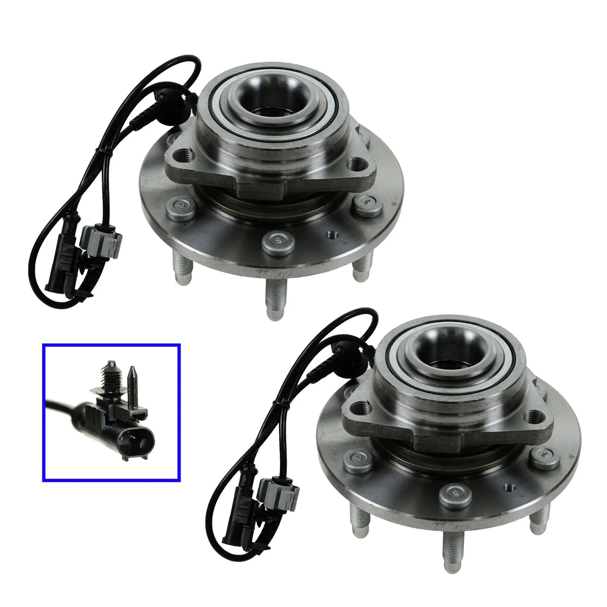 TRQ Front Wheel Hub & Bearing Pair for 07 - 13 Silverado Sierra Tahoe BHA50034 Fits Select: 2007 - 2013 CHEVROLET SILVERADO, 2007 - 2014 CHEVROLET TAHOE