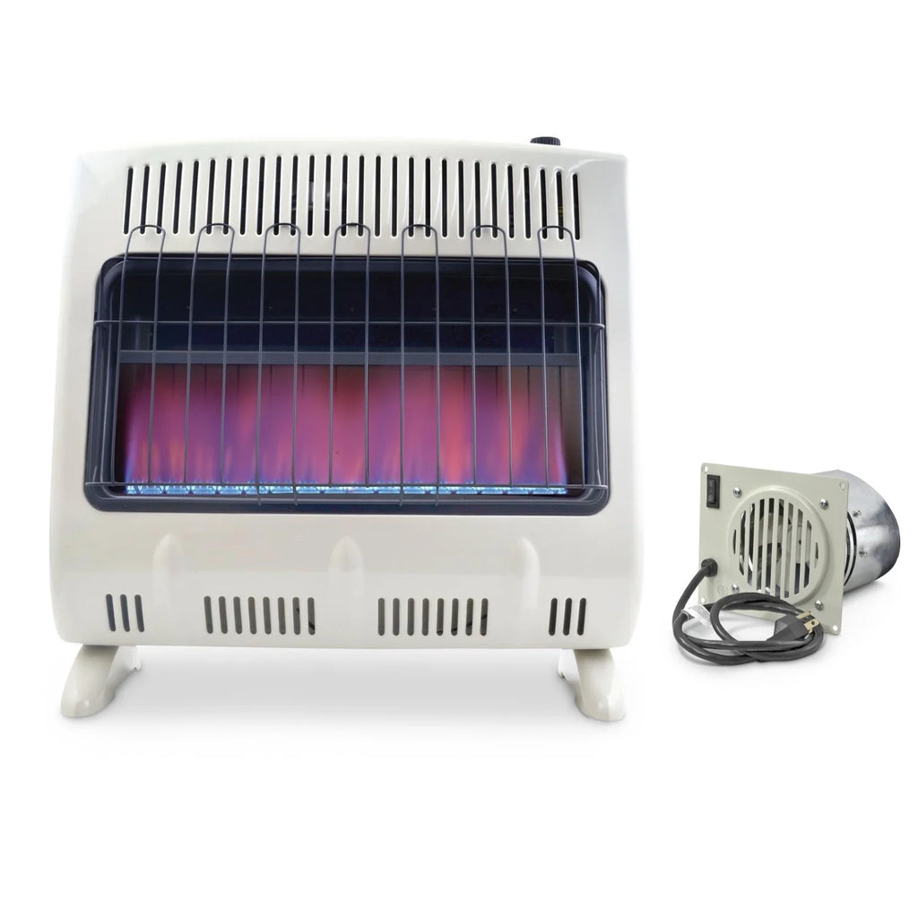 Mr. Heater 30, 000 BTU Unvented Blue Flame Propane Heater with Blower