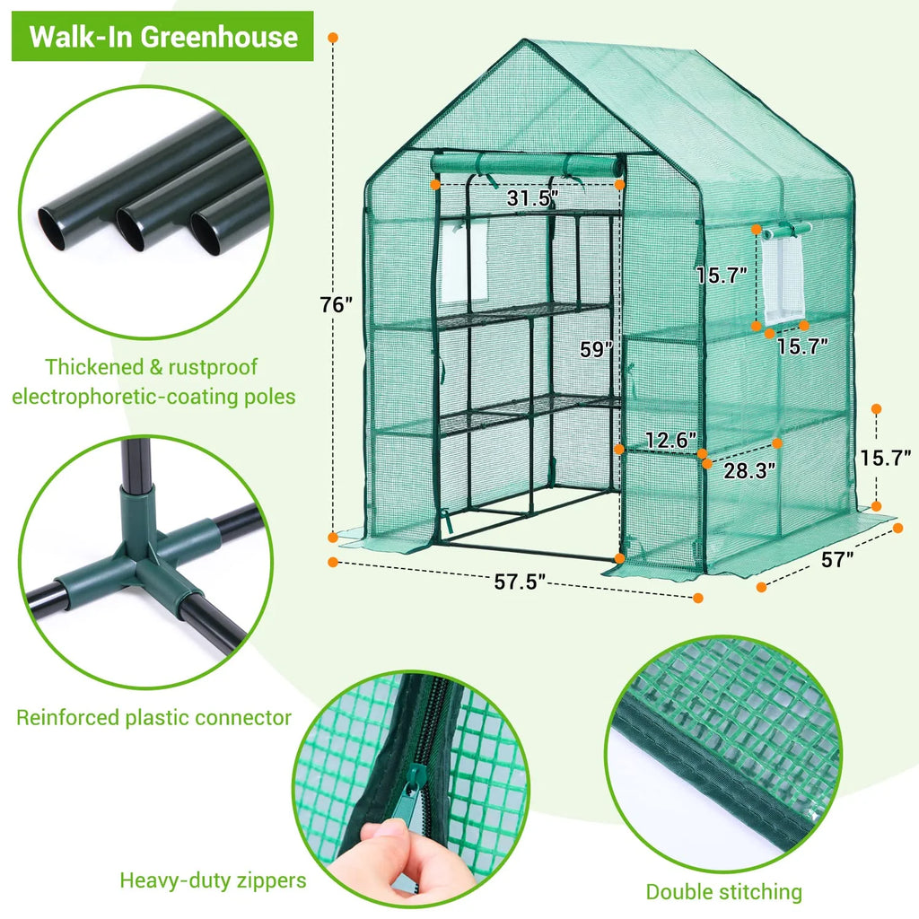 Ohuhu Greenhouse for Outdoors with Screen Windows