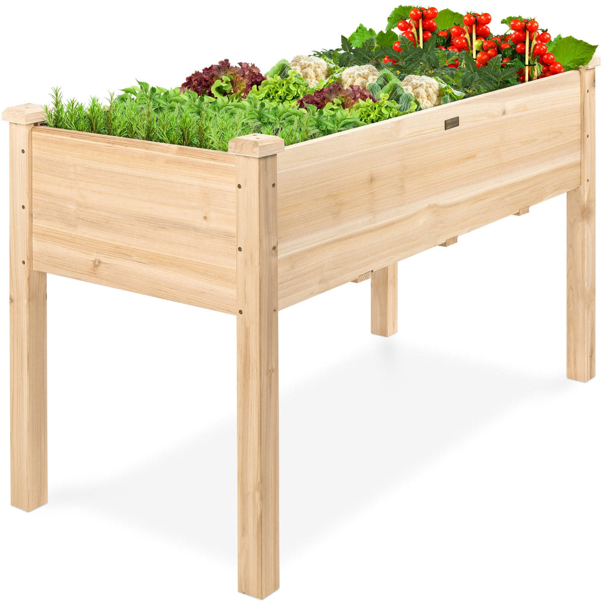 Best Choice Products Wooden Raised Vegetable Garden Bed Elevated Planter Kit, Beige