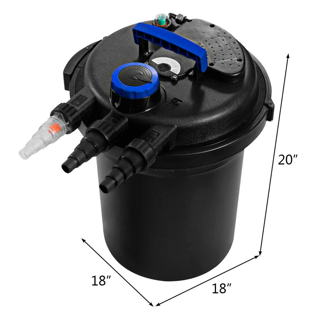 HAPPYGRILL Pond Filter 4000 Gallons Pond Pressure Bio Filter