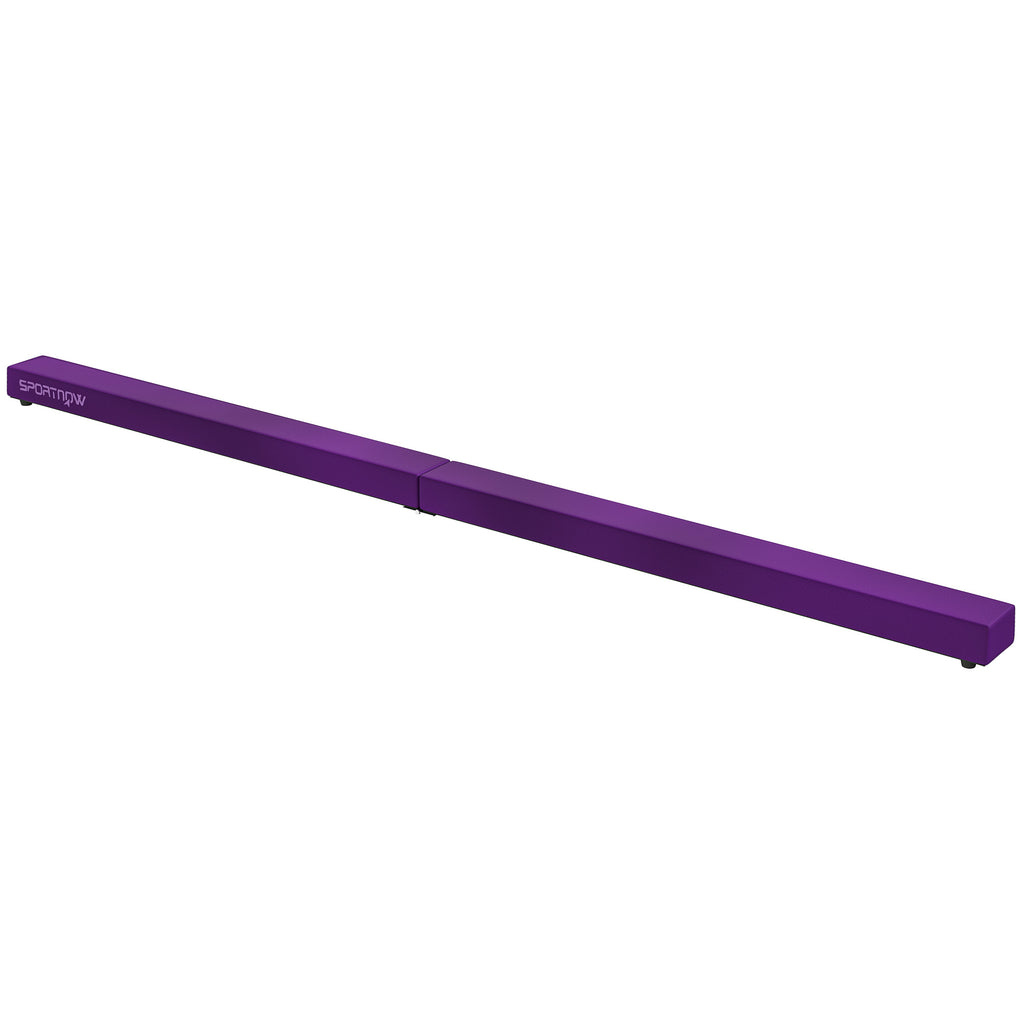 SPORTNOW Faltbarer Turnbalken 210 cm aus Samt, Balance Beam mit rutschfestem Boden, für Kinder und Erwachsene, Violett
