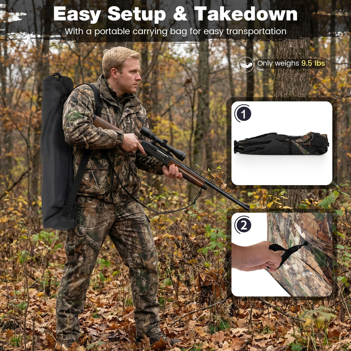 Tangkula 4-Panel Hunting Blind with Dog Door