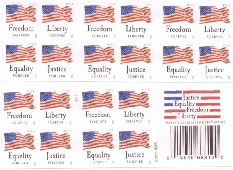 Forever Stamps 2012 Four Flags – Patriotic Symbol. First-Class Postage