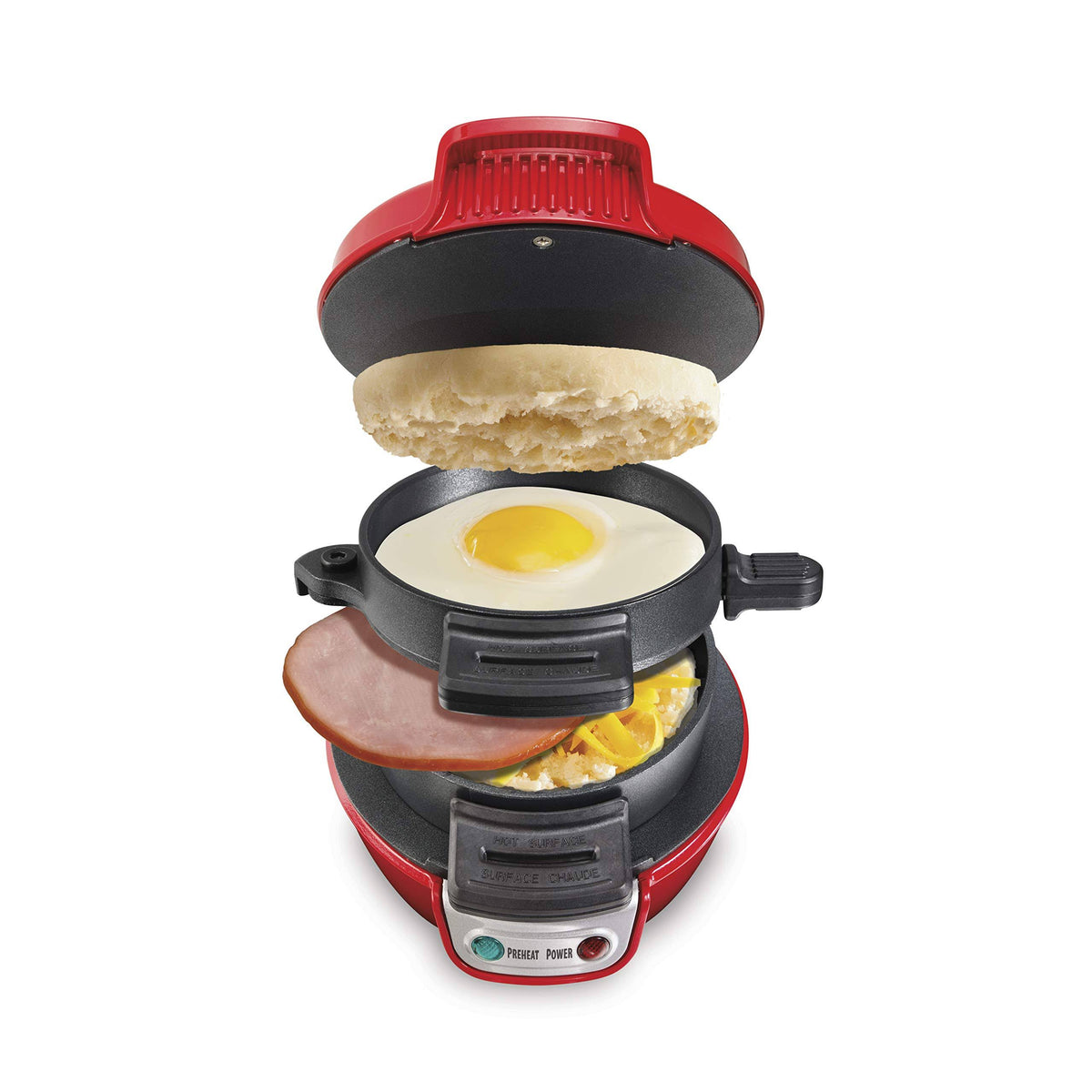 Hamilton Beach 25476 Breakfast Electric Sandwich Maker Red