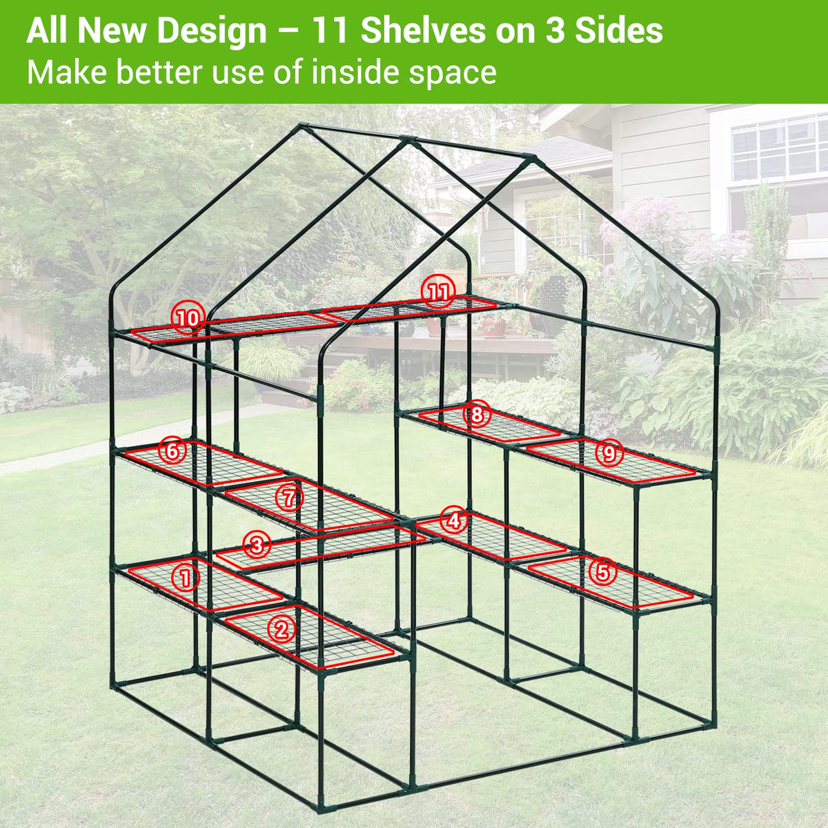 Ohuhu Greenhouse for Outdoors with Screen Windows