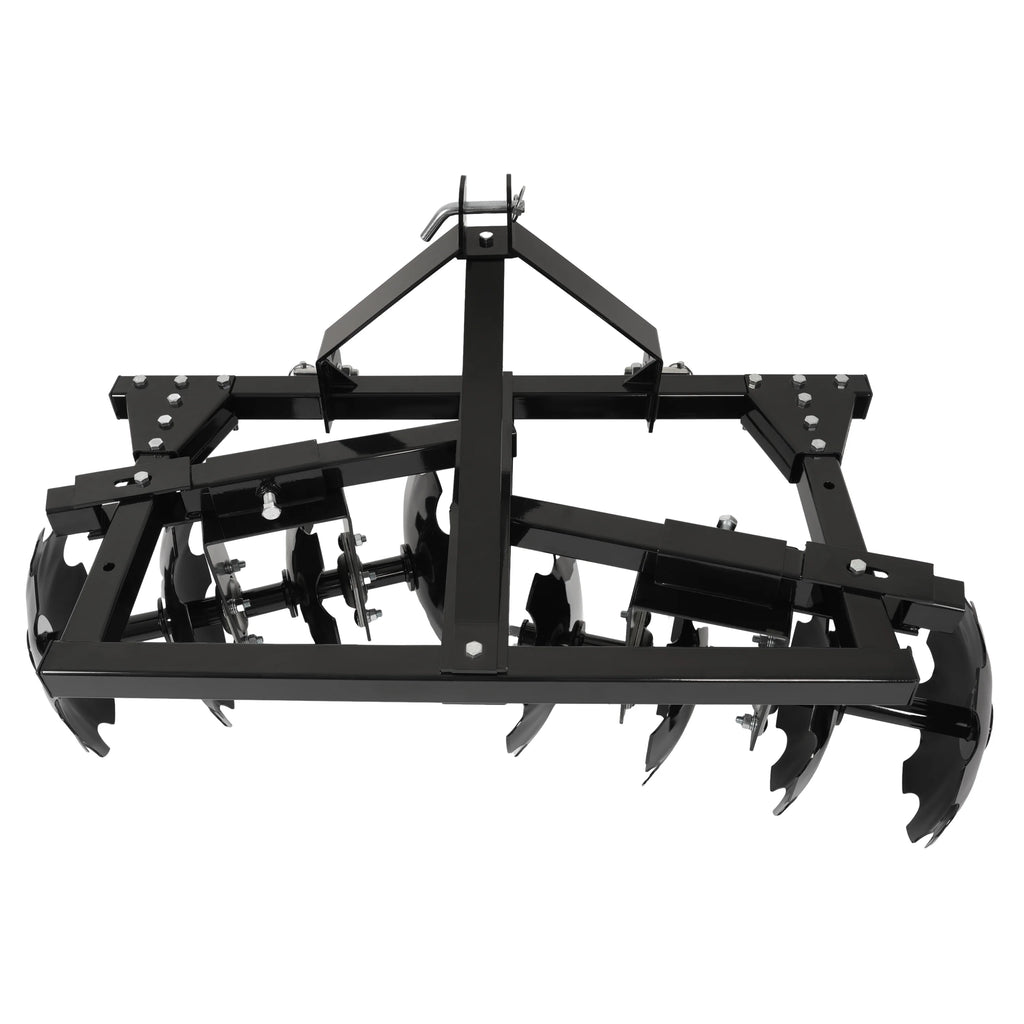 KOJEM Disc Plow Harrow for Prep Soil Cut Weeds & Clear Crop Remains Easy Mounting with Integrated 3 - Point Hitch2 PACKAGES