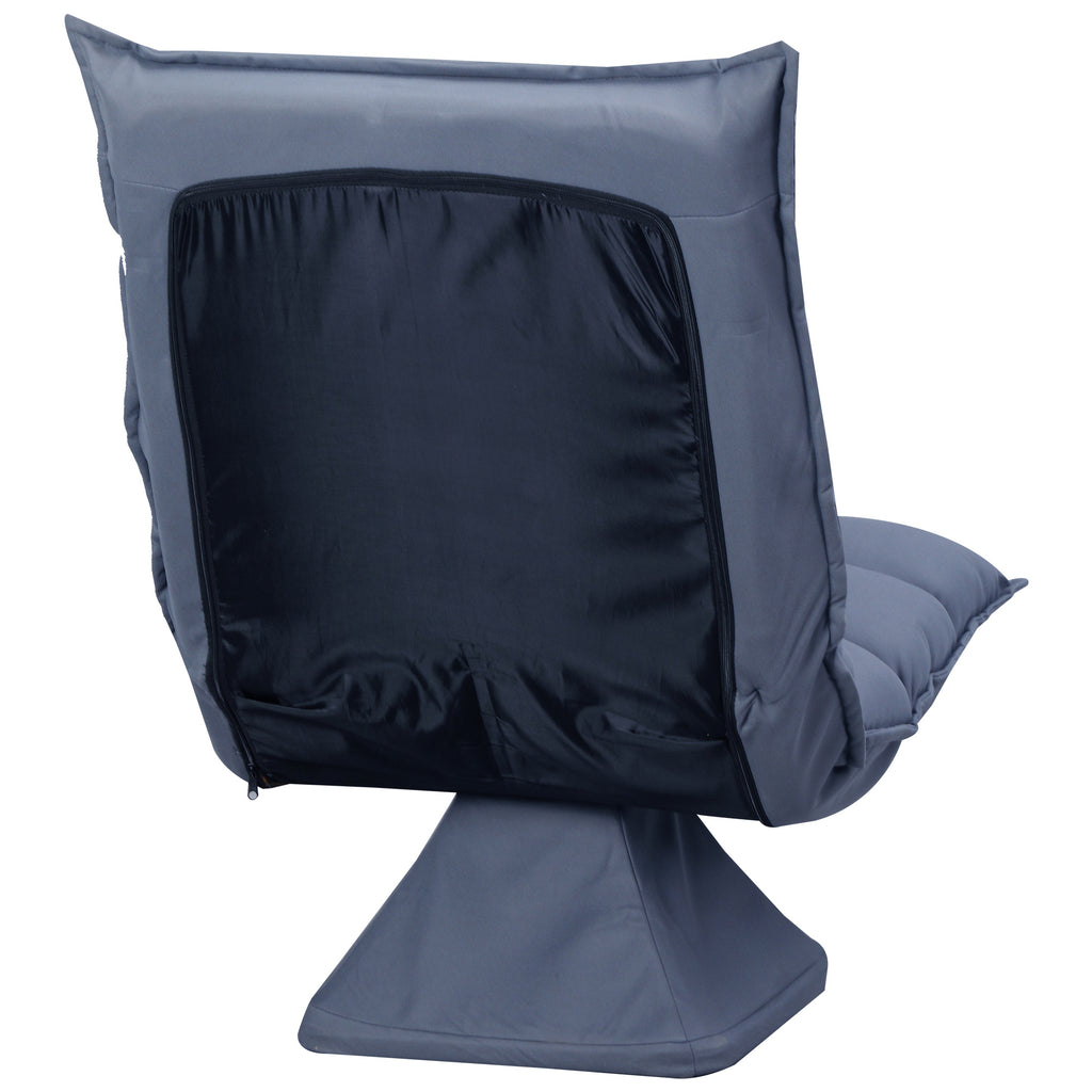 HOMCOM Sessel, drehbar, neigbare Rücklehne, Lederoptik, Stahlrahmen, grau, 62 x 70 x 95 cm