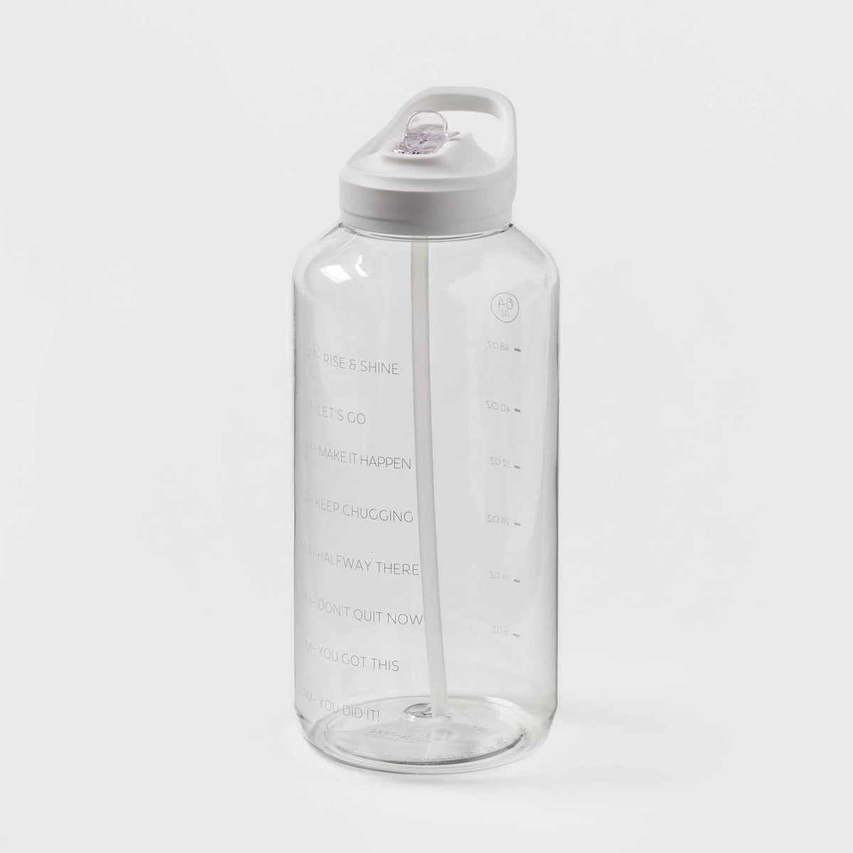 Room Essentials Plastic Tracker Water Bottle - White - 64 oz