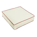 Humble and Haute Sunbrella Canvas Natural, Canvas Jockey Red Corded Indoor/ Outdoor Chair Cushion, Size: 25, Beige