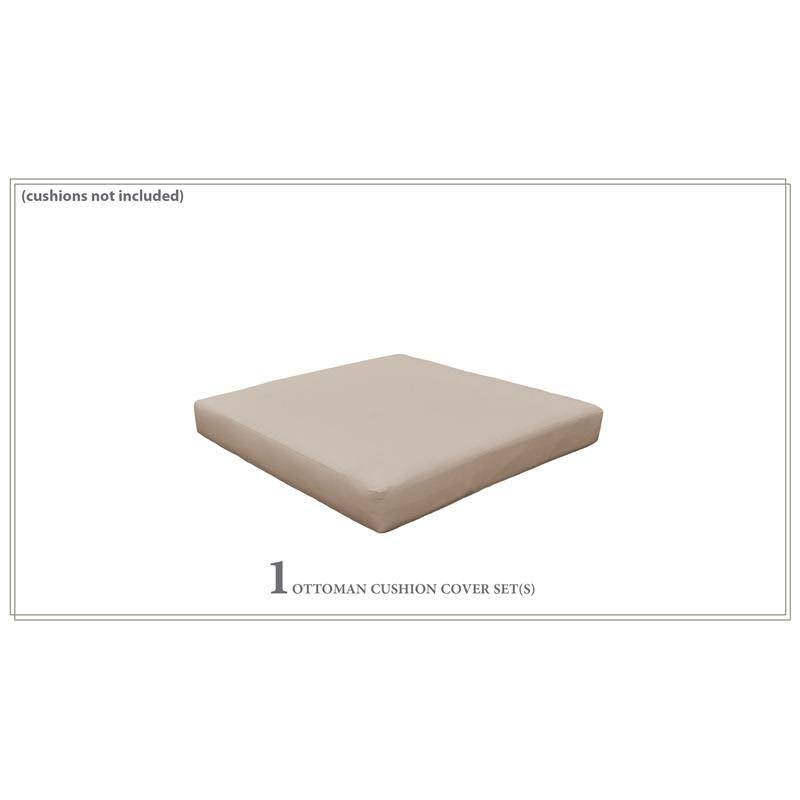 TK Classics Cover for Ottoman Cushions 4" Thick in Wheat