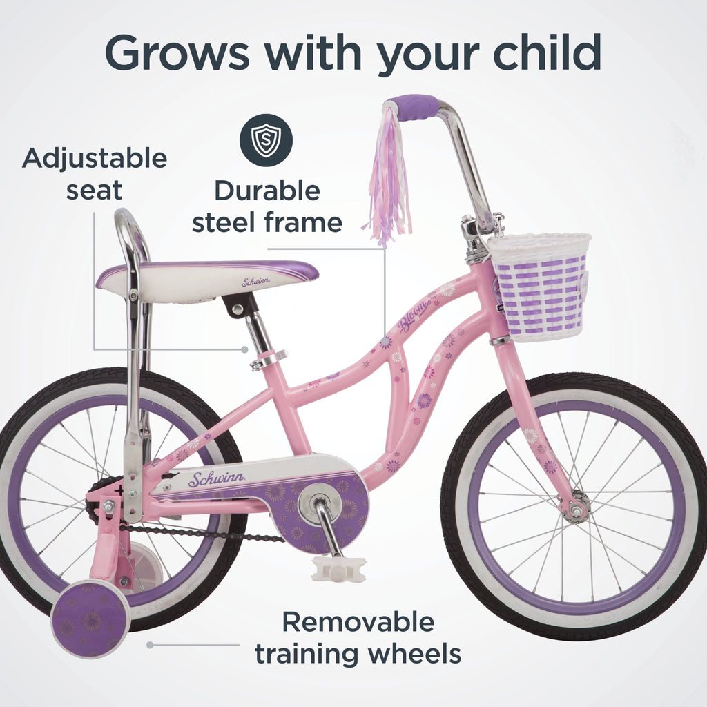 Schwinn 16" Bloom Kid'S Bike with Training Wheels, Pink