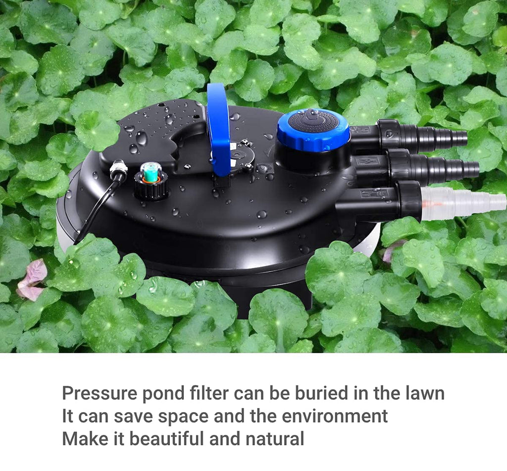 HAPPYGRILL Pond Filter 4000 Gallons Pond Pressure Bio Filter