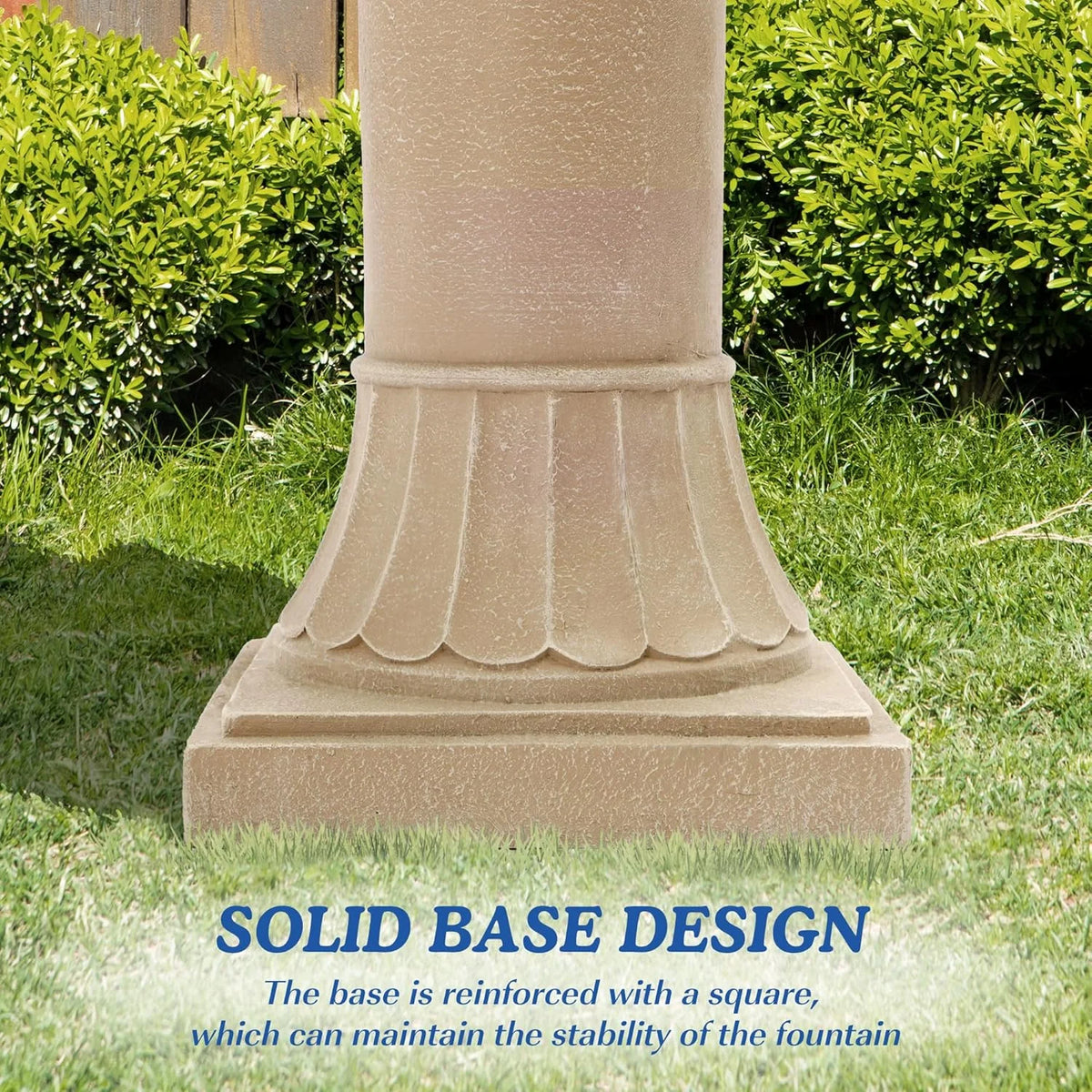 Magic Union Italian Solar Water Fountains Outdoor Garden Decor - 48.4''H Fountain and Waterfall, Large Cascading Indoor Floor - Standing Resin Bubbler Fountain Features W/Pump for Patio, Backyard