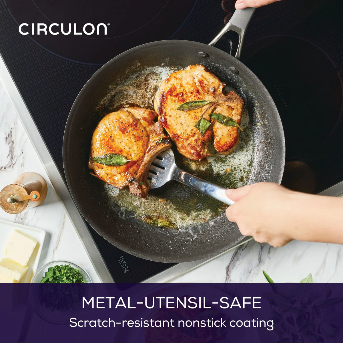 Circulon A1 Scratch Defense 10 Piece Nonstick Aluminum Pot and Pan Set, Cast Stainless Steel