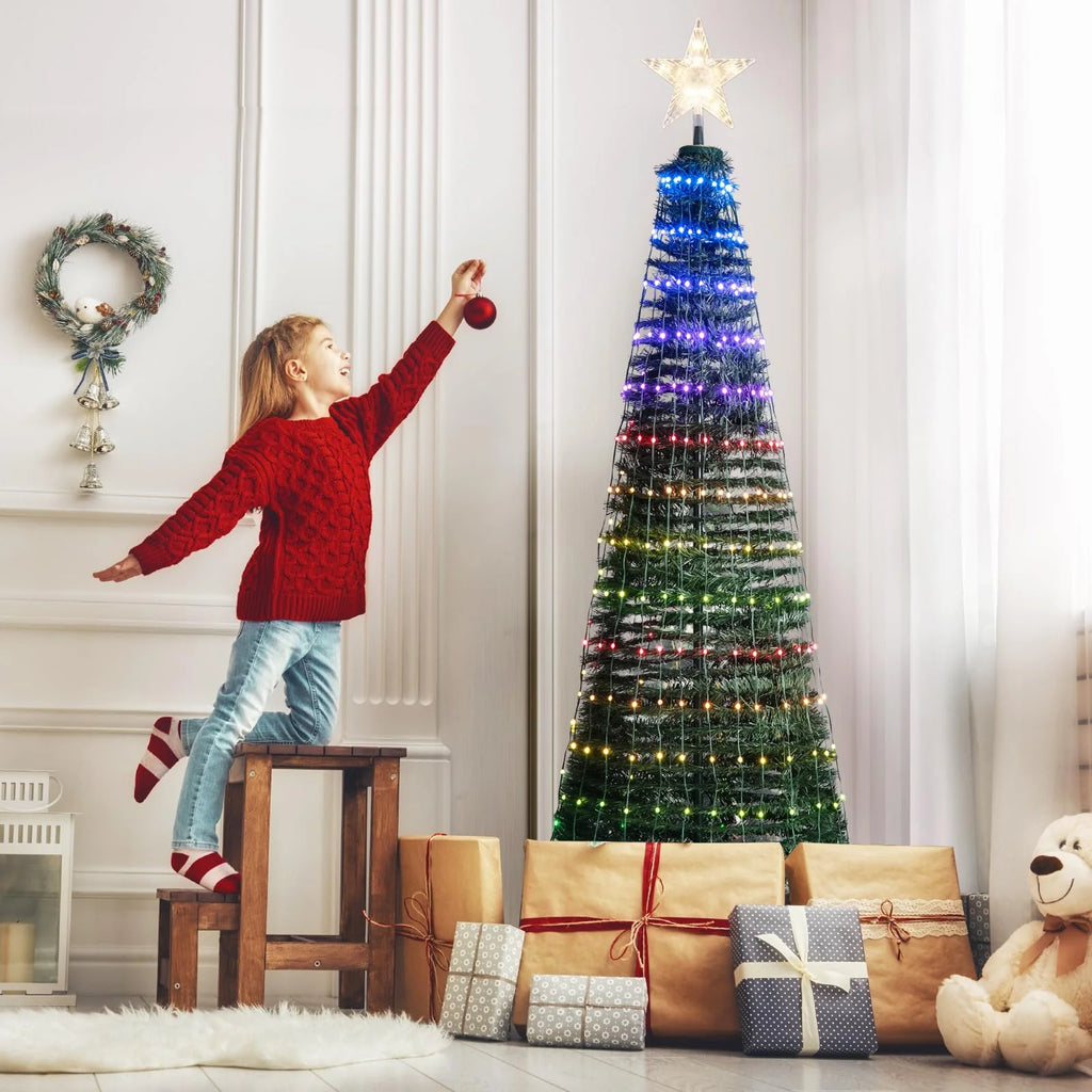 Tangkula 6.2FT Pop-Up  Christmas Tree with 282 LED Lights