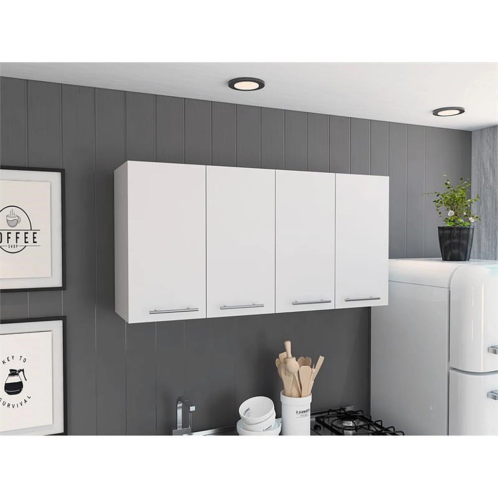 TUHOME 120 Wall Cabinet Engineered Wood Cabinets in White