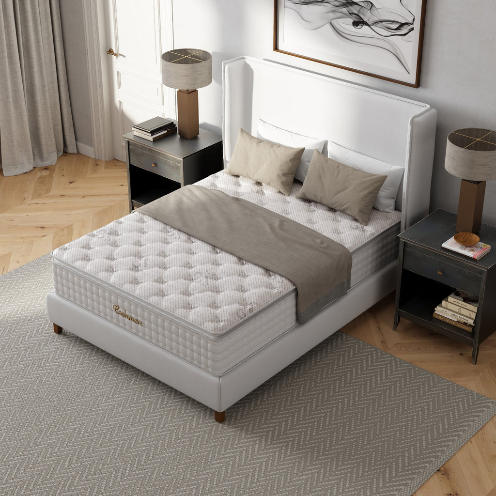 Cashmere 14''. Hybrid of Memory Foam Layers and Individually Wrapped Pocketed Coils Mattress. Queen