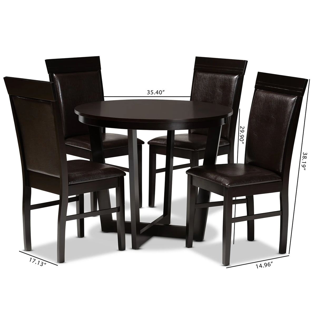 Baxton Studio Lanier Modern and Contemporary Sand Fabric Upholstered Dark Brown Finished 2 - Piece Wood Dining Chair Set