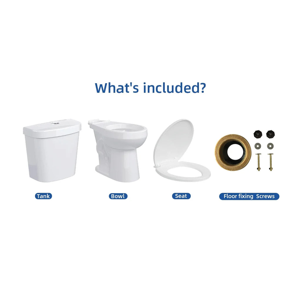 21" Toilet, Two - Piece Toilet, ADA Toilet with Dual Flush, Elongated Toilets for Bathrooms with Soft Close Seat, Universal Height with 1.28 Siphonic Flush Cotton White