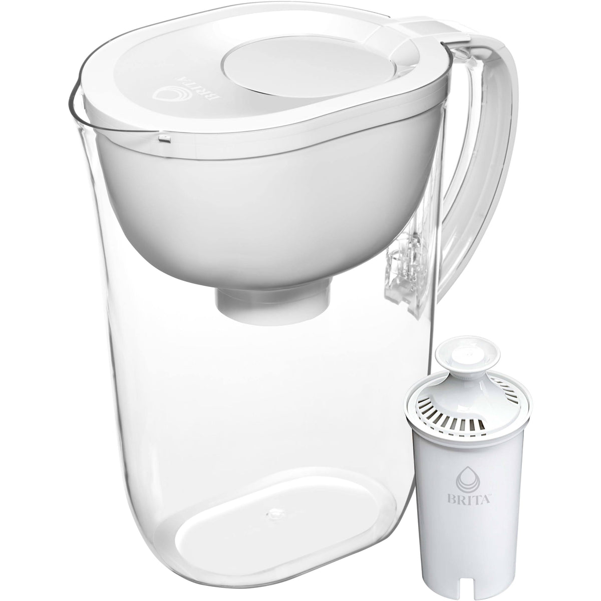 Brita Large 10 Cup Water Filter Pitcher with 1 Standard Filter BPA Free Everyday White