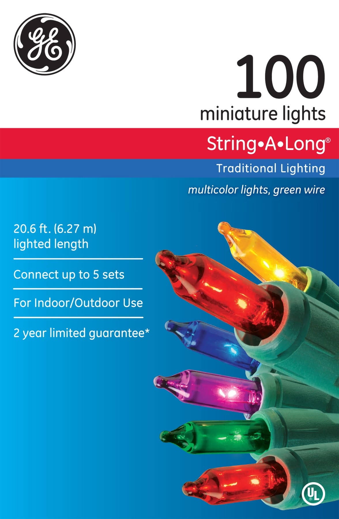 GE 100-Light String-A-Long Holiday Lights - Multi Color