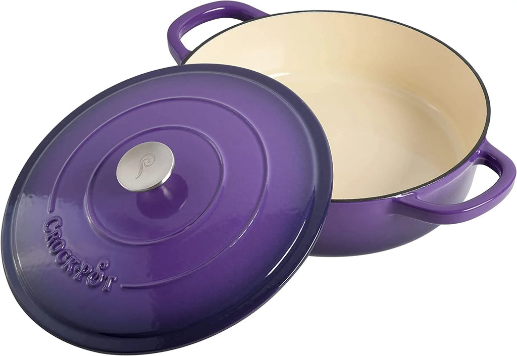 Crock - Pot Artisan 2 Piece 5 Quart Enameled Cast Iron Braiser with Lid in Lavender