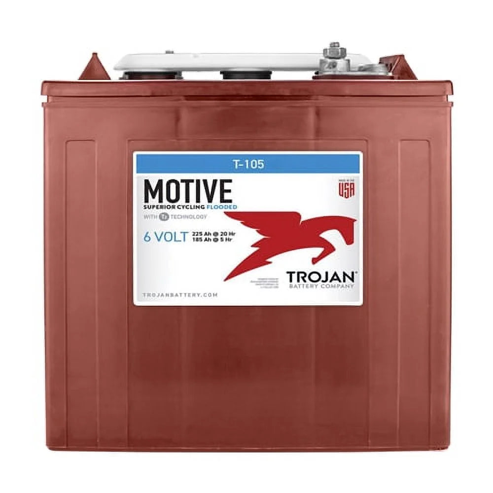 6 - Volt Golf Cart Batteries - Trojan Battery 6V/225ah T - 105 (6 - Pack, 36V)