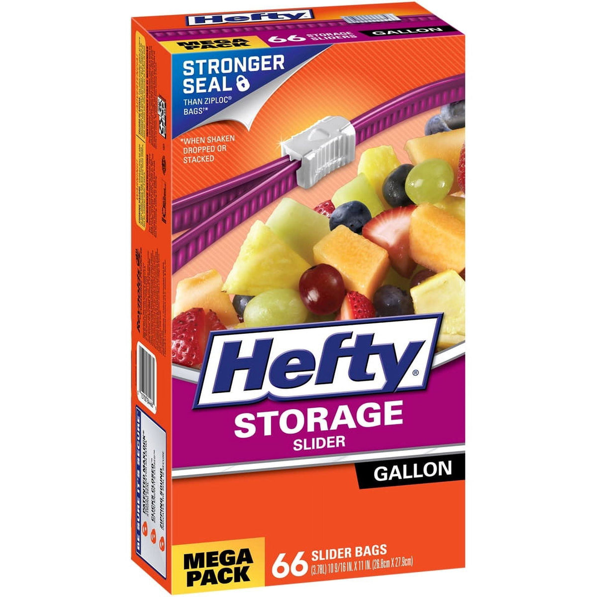 Hefty Storage Bags, Slider, Gallon, Mega Pack - 66 bags