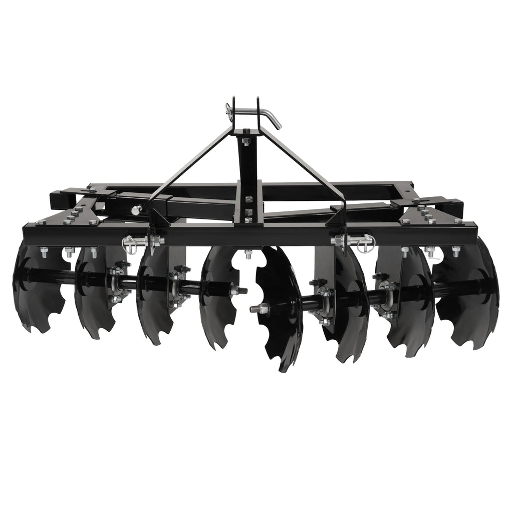 KOJEM Disc Plow Harrow for Prep Soil Cut Weeds & Clear Crop Remains Easy Mounting with Integrated 3 - Point Hitch2 PACKAGES