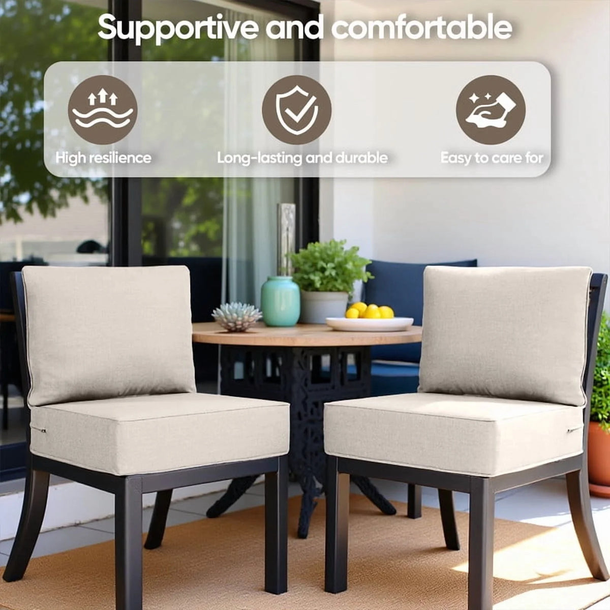 Bellefurn Outdoor Deep Seat Cushion 24 X 24 X 6 in for Patio Furniture, Outdoor Chair Cushions Waterproof & Fade Resistant Patio Furniture Cushions for Wicker Chair, Sofa, Couch