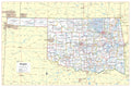 Cool Owl Maps Oklahoma State Wall Map Poster Rolled 36"Wx24"H (Laminated)