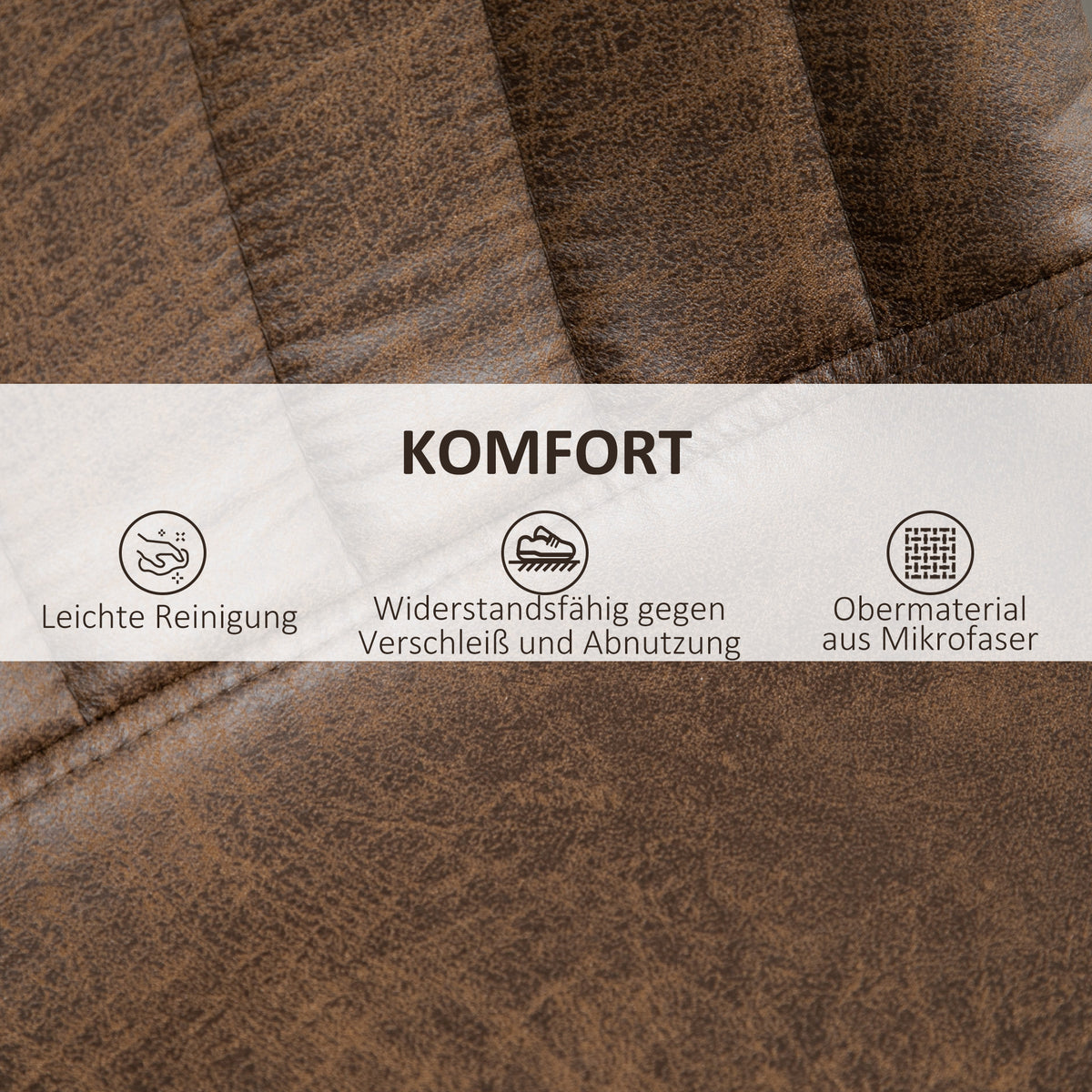 HOMCOM 2er-Set Barhocker im Retrodesign, inkl. Fußstütze, höhenverstellbar, Gaslift, Braun + Schwarz