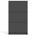Tvilum Bright 3 Drawer Shoe Cabinet, Black Lead
