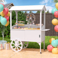 Candy Cart with Wheels for Party .wood Dessert Cart with Storage Cabinet