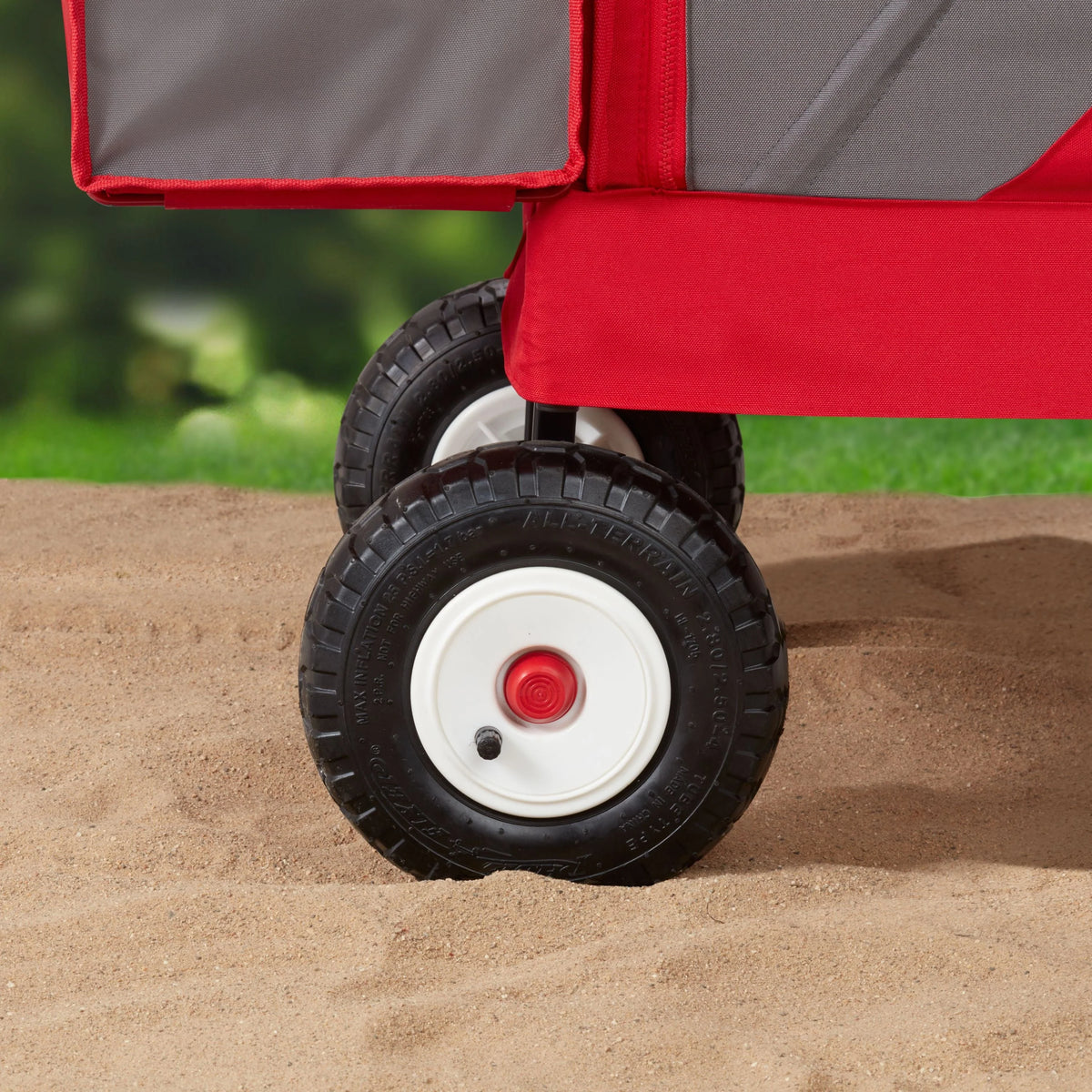 Radio Flyer, 3 - in - 1 All - Terrain EZ Fold Wagon with Canopy, Red and Gray, Air Tires