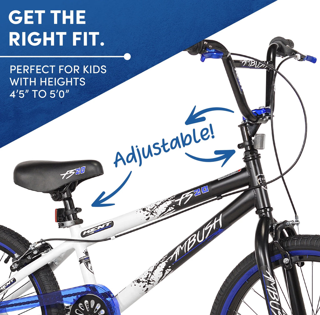 Bicycles 20" Boy'S Ambush BMX Bike, Black/Blue