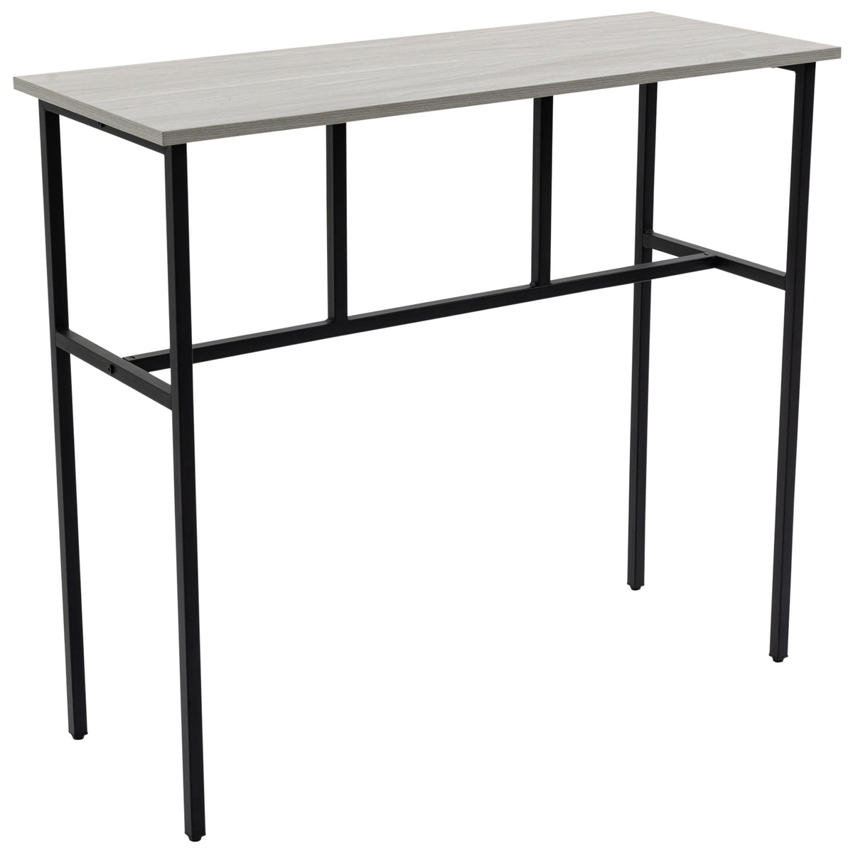HOMCOM Bartisch-Set im Industriedesign, 6-teilig, 2 Tische und 4 Barhocker, Grau + Schwarz