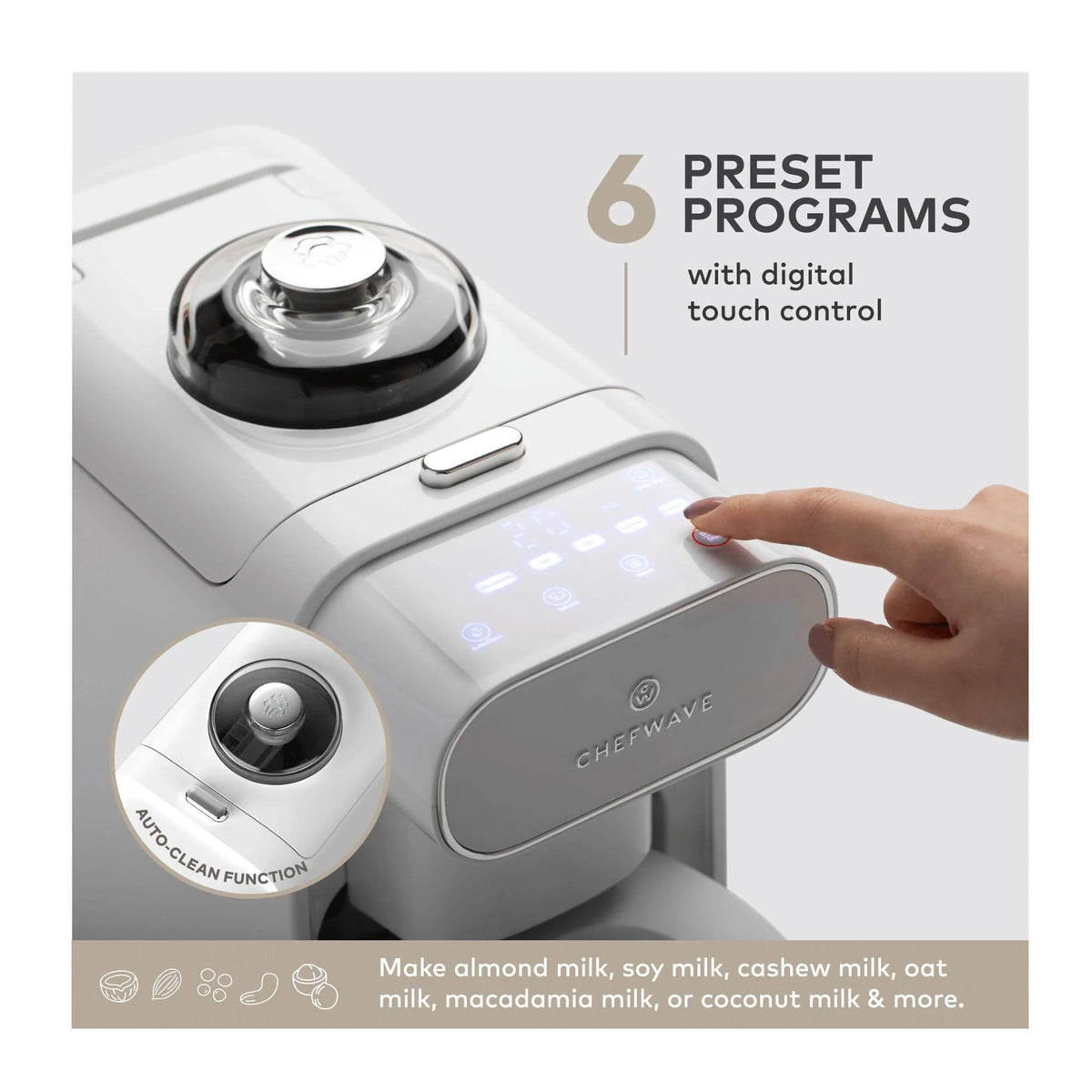 Chefwave Milkmade Non - Dairy Milk Maker with Handheld Milk Frother