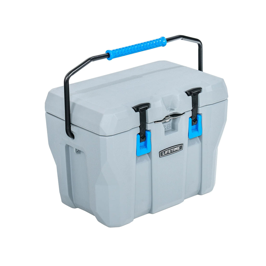 Lifetime 28 Qt Bear - Resistant Camping Cooler, Premium High Performance, Ice Retention, Hard Cooler, 20 Can Capacity, Boulder Gray (91289)