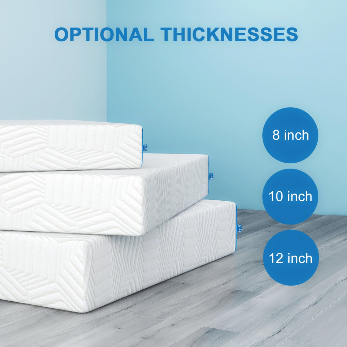 Mattress Bed in a Box. Memory Foam Mattress infused with Green Tea and Cooling Gel.12 inches. Made in USA