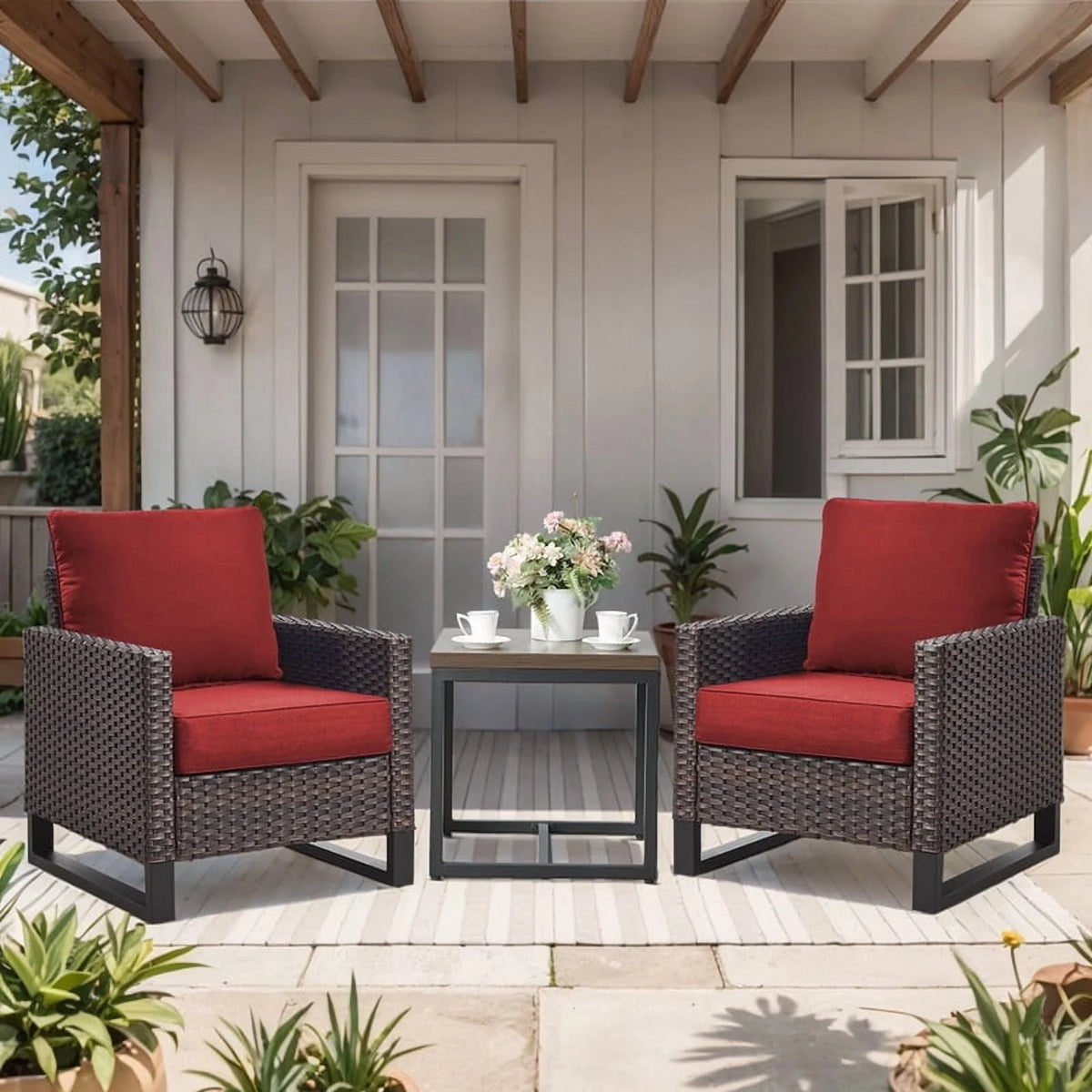 Bellefurn Outdoor Deep Seat Cushion 24 X 24 X 6 in for Patio Furniture, Outdoor Chair Cushions Waterproof & Fade Resistant Patio Furniture Cushions for Wicker Chair, Sofa, Couch