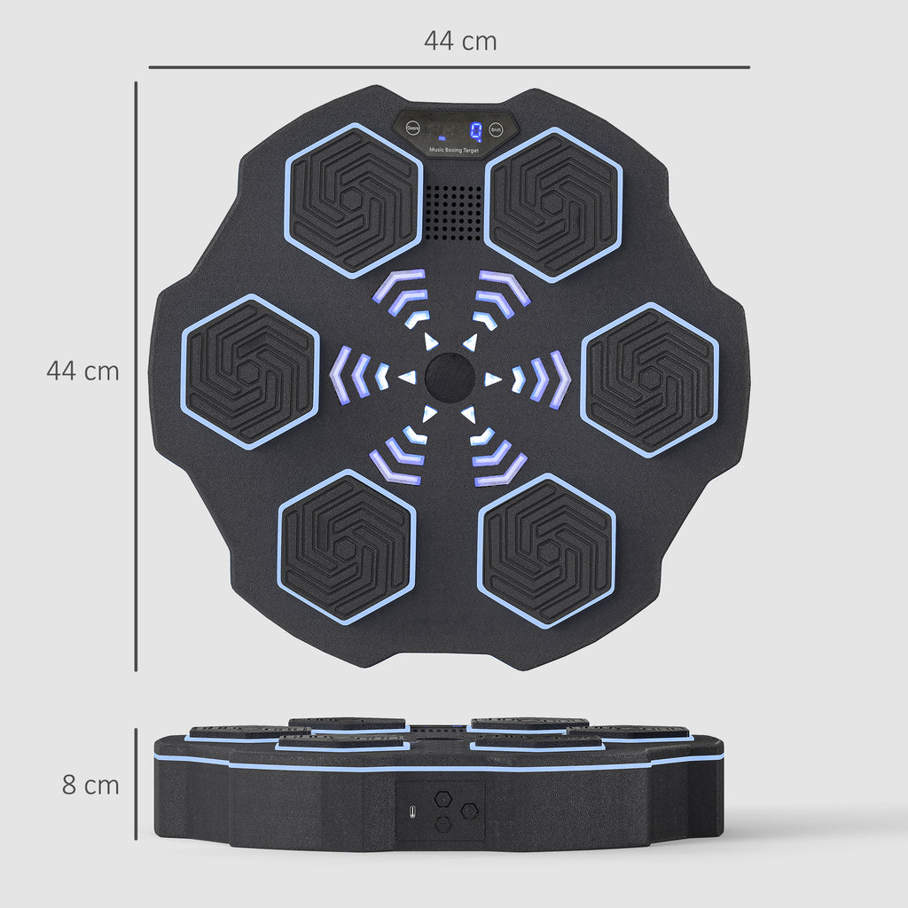 SPORTNOW Musikboxmaschine, Bluetooth-Boxgerät, Wandmontage, 9 Geschwindigkeiten und Modi, LED-Lichter, Schwarz