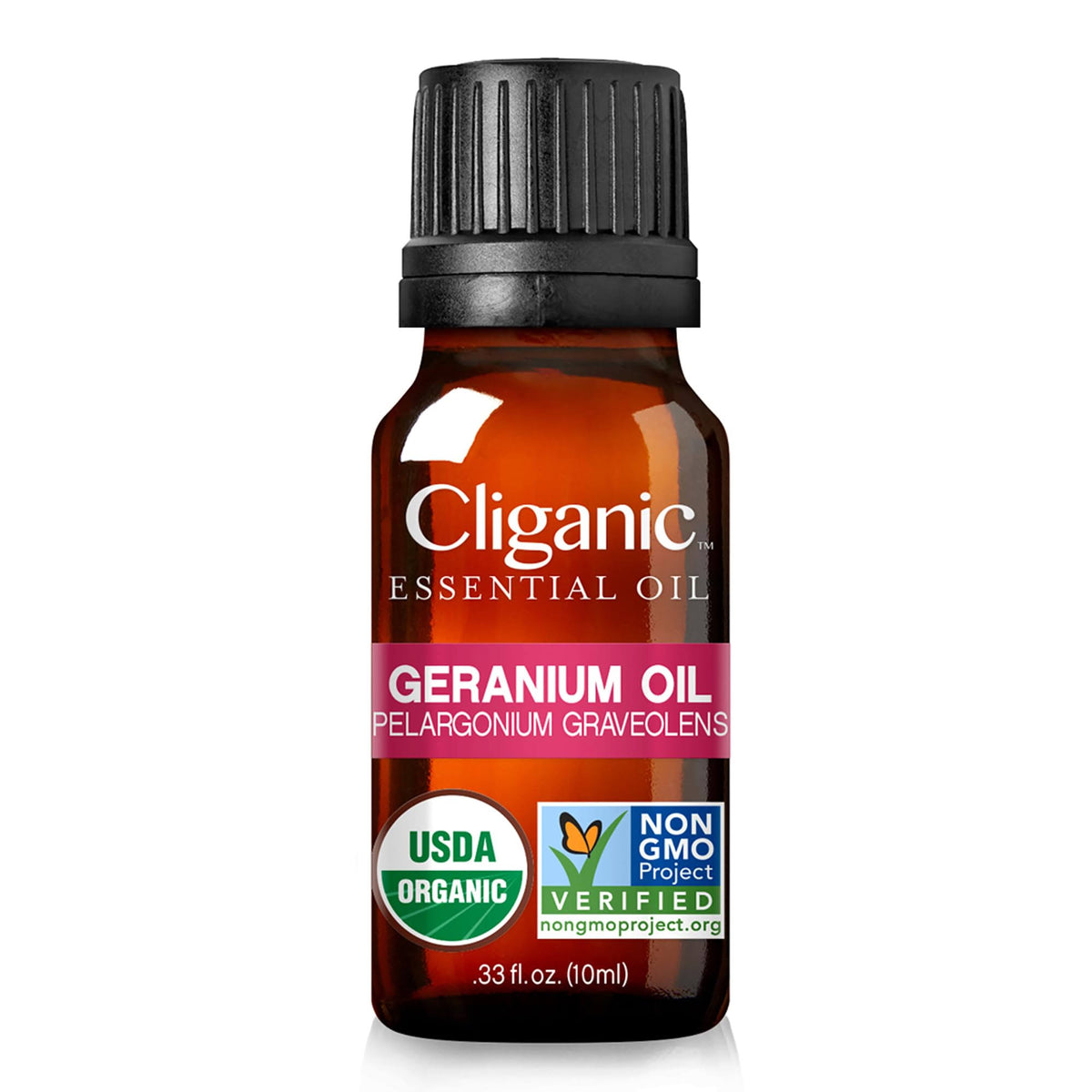Cliganic 100% Pure Essential Oil Geranium 0.33 fl oz (10 ml)