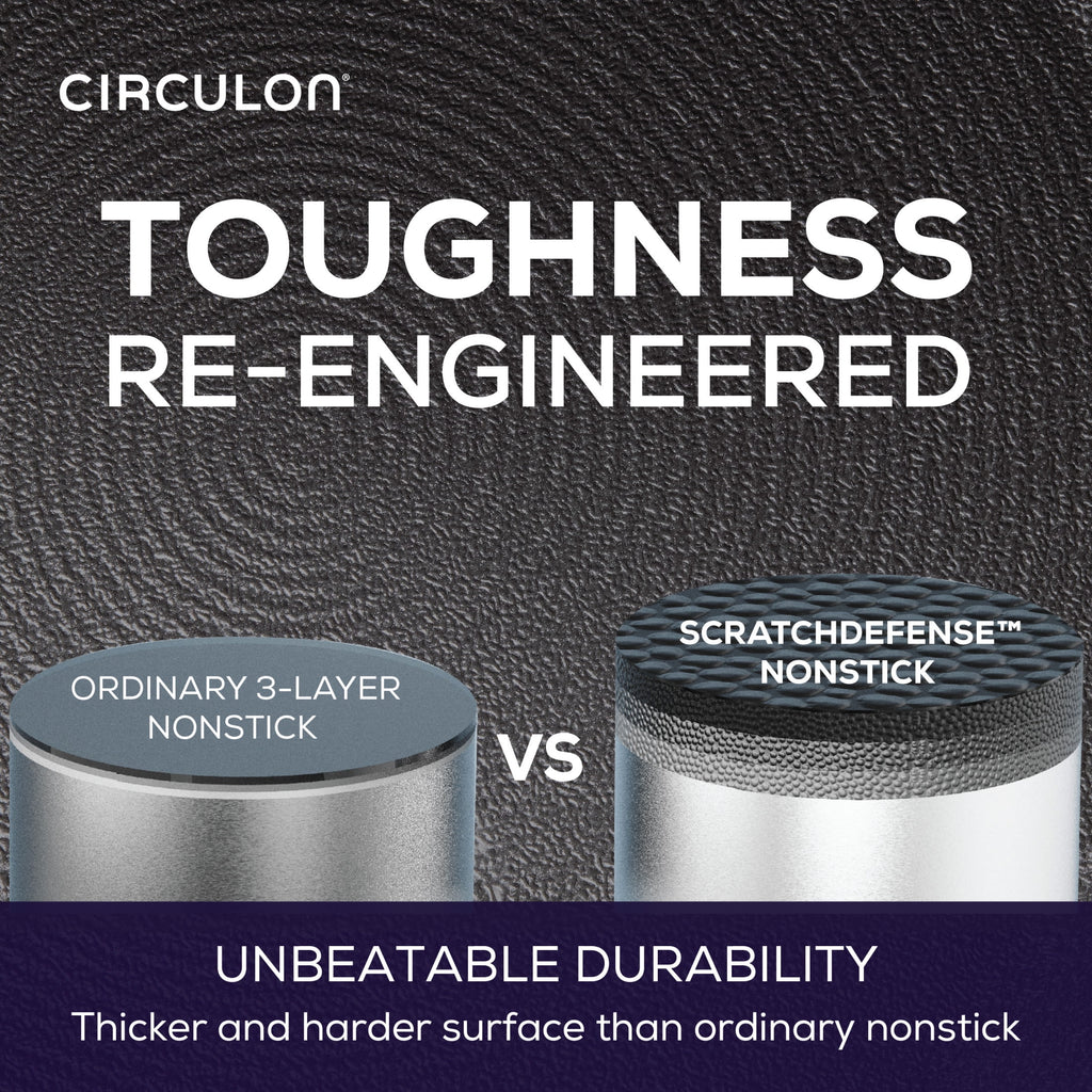 Circulon A1 Scratch Defense 10 Piece Nonstick Aluminum Pot and Pan Set, Cast Stainless Steel